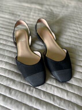 Zara Trafaluc Black Slingback Flats